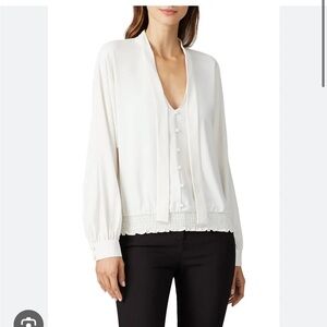 Amanda Uprichard Cream Blouse with Bow Detail